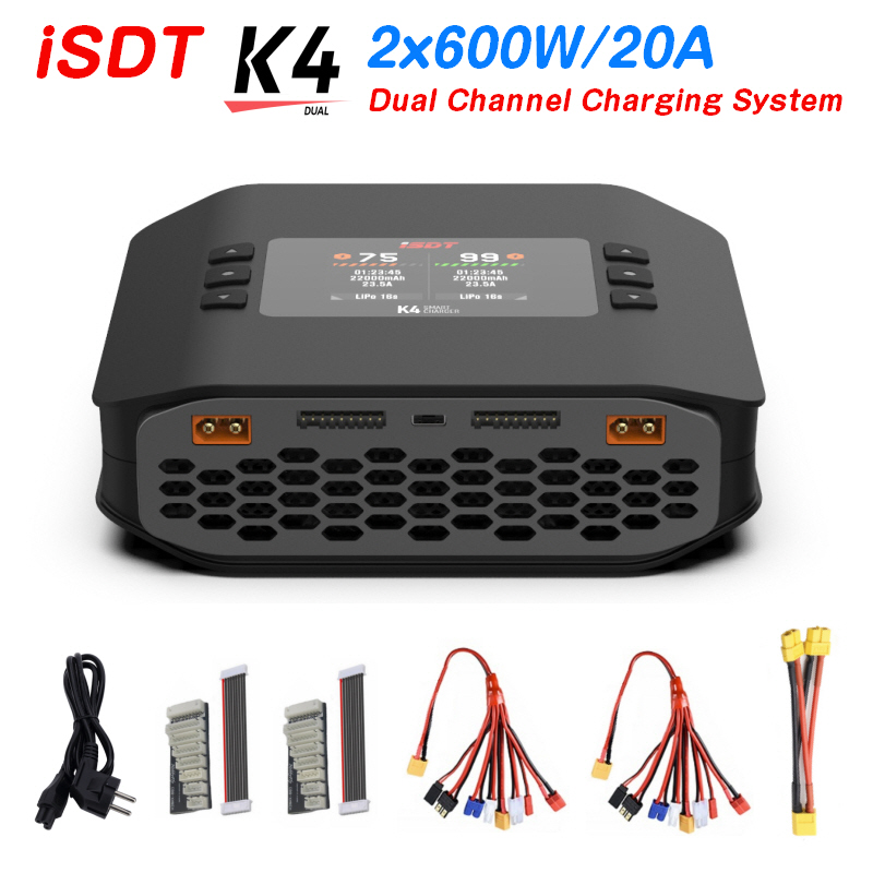 ISDT K4 1 ~ 8S Pengisi Daya Ba - Isdt K4 Dual Lipo Charger ulasan dan harga