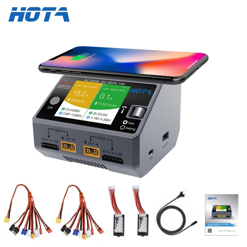 Pengisi Daya Pintar Ganda/Pro  - Hota D6 Pro Dual Lipo Charger ulasan dan harga