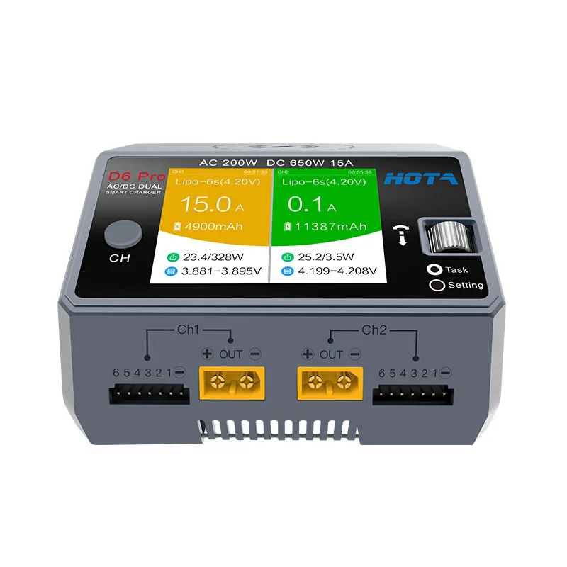 HOTA D6 Pro AC 200w DC 2x325w  - Hota D6 Pro Dual Lipo Charger ulasan dan harga